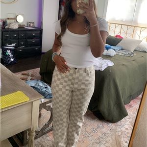 COTTON ON checkered pants mom jeans